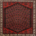 Square Traditional Reddish Brown Persian Rug, tr1120