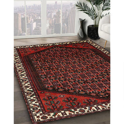 Machine Washable Traditional Sepia Brown Rug in a Family Room, wshtr1120