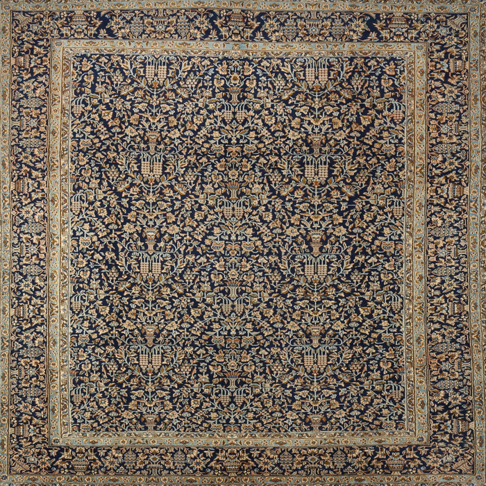Square Traditional Burgundy Brown Persian Rug, tr1121