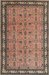 Machine Washable Traditional Light Copper Gold Rug, wshtr1122