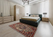 Machine Washable Traditional Dark Almond Brown Rug in a Bedroom, wshtr1123