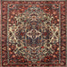 Square Traditional Dark Almond Brown Persian Rug, tr1123