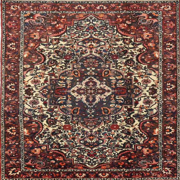 Round Machine Washable Traditional Dark Almond Brown Rug, wshtr1123