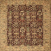 Square Traditional Yellow Persian Rug, tr1124