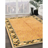 Traditional Saffron Yellow Persian Rug, tr1126