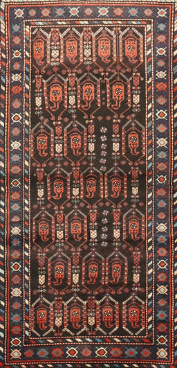 Machine Washable Traditional Bakers Brown Rug, wshtr1127