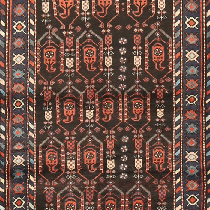 Machine Washable Traditional Bakers Brown Rug, wshtr1127