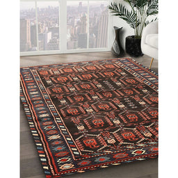Machine Washable Traditional Bakers Brown Rug in a Family Room, wshtr1127