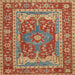 Square Traditional Copper Green Persian Rug, tr1128