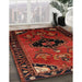 Traditional Dark Sienna Brown Persian Rug in Family Room, tr112