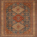 Square Traditional Saffron Red Persian Rug, tr1130