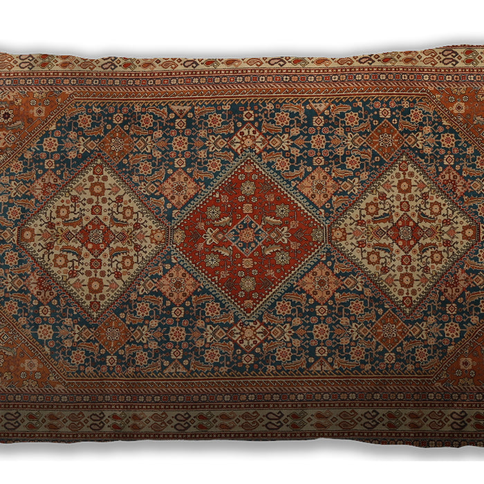 Traditional Classic Rectangular Saffron Red Lumbar Throw Pillow, 13 inch by 19 inch, lbtr1130