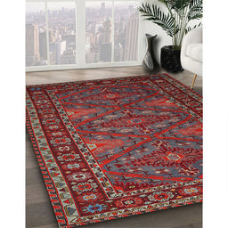 Machine Washable Traditional Tomato Red Rug in a Family Room, wshtr1131