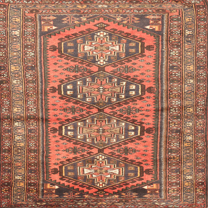Square Traditional Fire Brick Red Persian Rug, tr1134