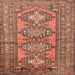 Round Machine Washable Traditional Fire Brick Red Rug, wshtr1134