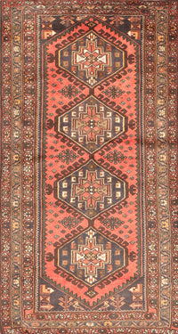 Machine Washable Traditional Fire Brick Red Rug, wshtr1134