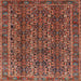 Square Traditional Saffron Red Persian Rug, tr1136