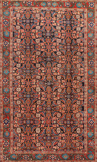 Machine Washable Traditional Saffron Red Rug, wshtr1136