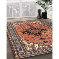 Traditional Light Copper Gold Medallion Rug, tr1137