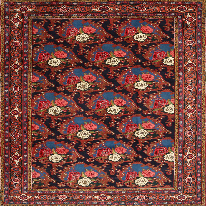 Square Traditional Sienna Brown Persian Rug, tr1138