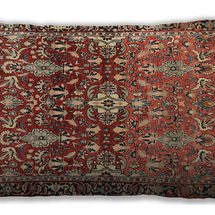 Traditional Classic Rectangular Tomato Red Lumbar Throw Pillow, 13 inch by 19 inch, lbtr1139