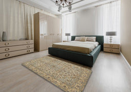 Traditional Brown Persian Rug in a Bedroom, tr113