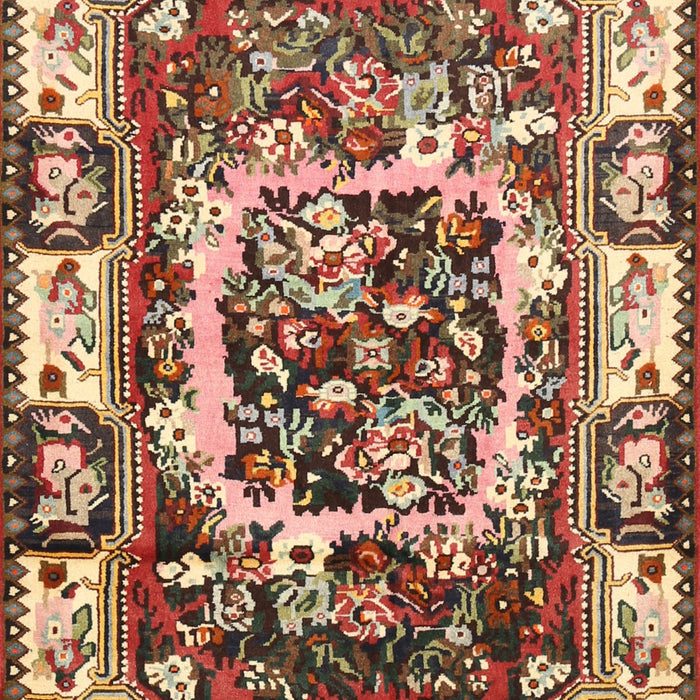 Machine Washable Traditional Saffron Red Rug, wshtr1141