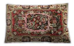 Traditional Classic Rectangular Saffron Red Lumbar Throw Pillow, 13 inch by 19 inch, lbtr1141