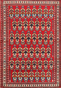 Machine Washable Traditional Dark Almond Brown Rug, wshtr1143