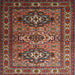 Square Traditional Saffron Red Persian Rug, tr1144