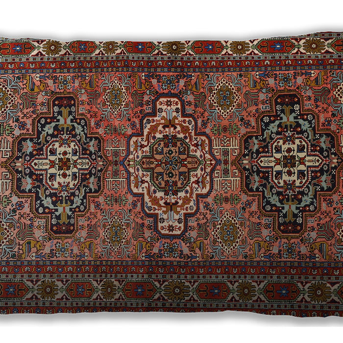 Traditional Classic Rectangular Saffron Red Lumbar Throw Pillow, 13 inch by 19 inch, lbtr1144