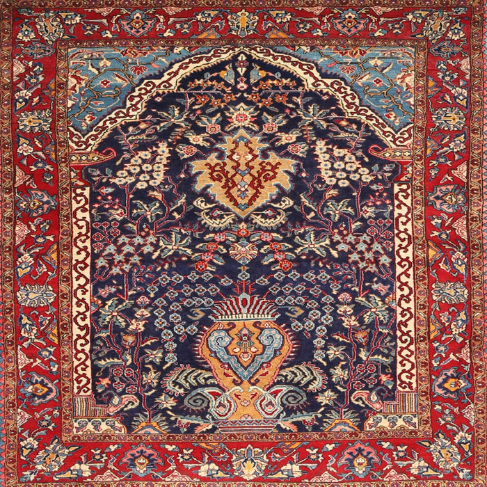 Square Traditional Saffron Red Persian Rug, tr1146