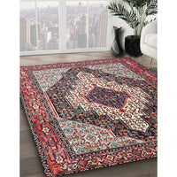 Traditional Rosy Brown Pink Medallion Rug, tr1147