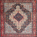 Square Traditional Rosy Brown Pink Medallion Rug, tr1147