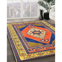 Traditional Dark Raspberry Purple Medallion Rug, tr1148