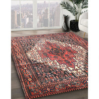 Traditional Brown Red Medallion Rug, tr1150