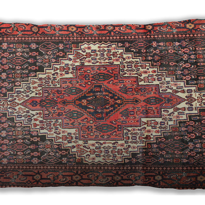 Traditional Classic Rectangular Brown Red Lumbar Throw Pillow, 13 inch by 19 inch, lbtr1150