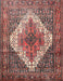 Machine Washable Traditional Brown Red Rug, wshtr1150