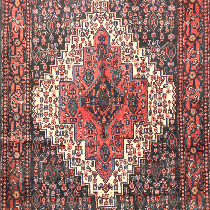 Traditional Brown Red Medallion Rug, tr1150