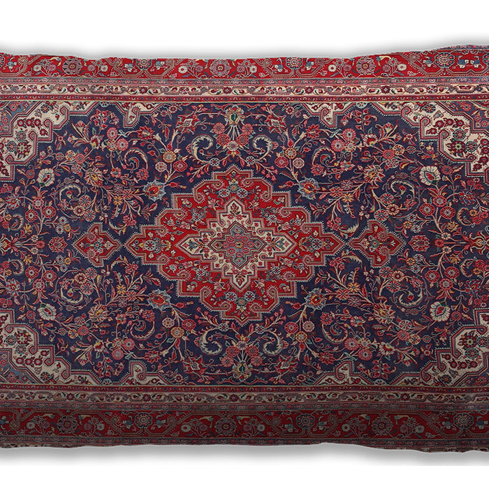 Traditional Classic Rectangular Carbon Red Lumbar Throw Pillow, 13 inch by 19 inch, lbtr1151