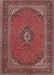 Traditional Saffron Red Medallion Rug, tr1152