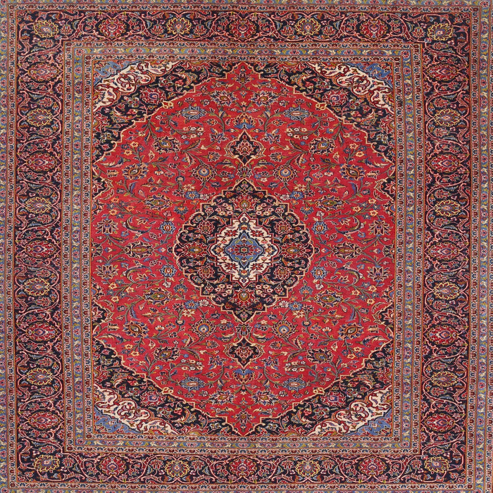 Round Machine Washable Traditional Saffron Red Rug, wshtr1152
