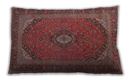 Traditional Classic Rectangular Saffron Red Lumbar Throw Pillow, 13 inch by 19 inch, lbtr1152