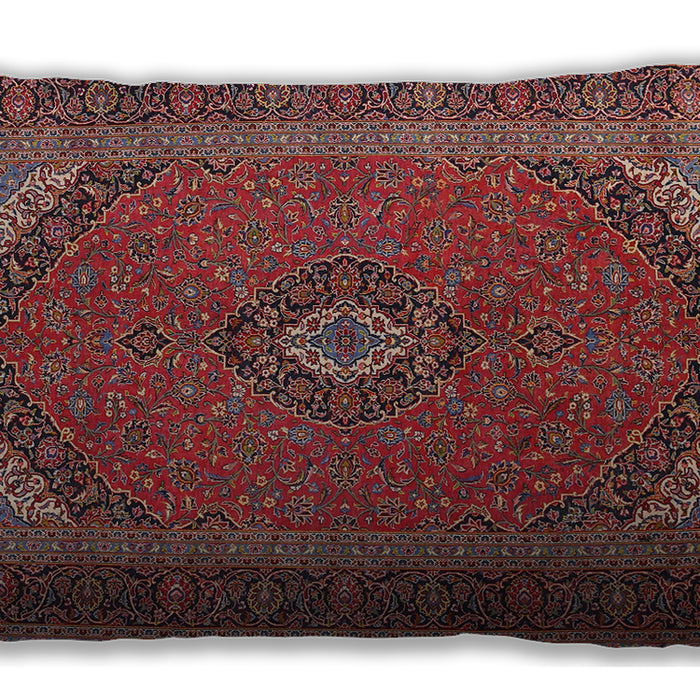 Traditional Classic Rectangular Saffron Red Lumbar Throw Pillow, 13 inch by 19 inch, lbtr1152