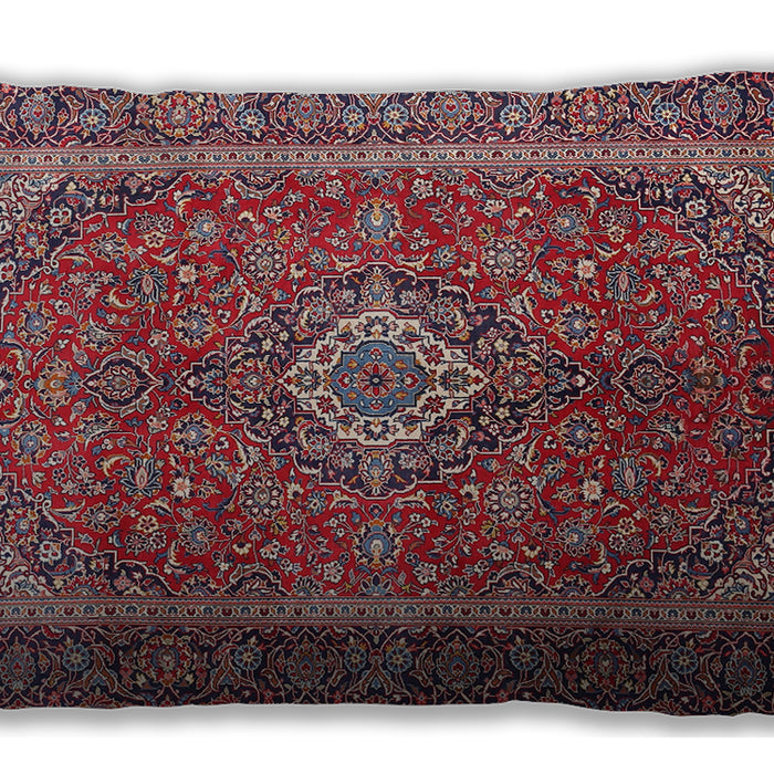 Traditional Classic Rectangular Carbon Red Lumbar Throw Pillow, 13 inch by 19 inch, lbtr1153