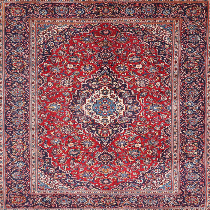 Square Traditional Carbon Red Persian Rug, tr1153