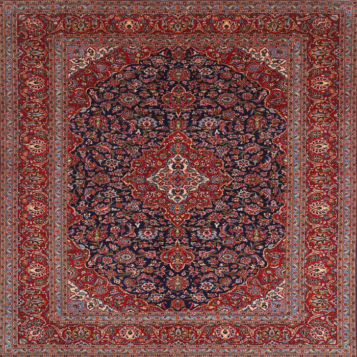 Round Machine Washable Traditional Saffron Red Rug, wshtr1154