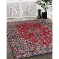 Traditional Rose Purple Medallion Rug, tr1156