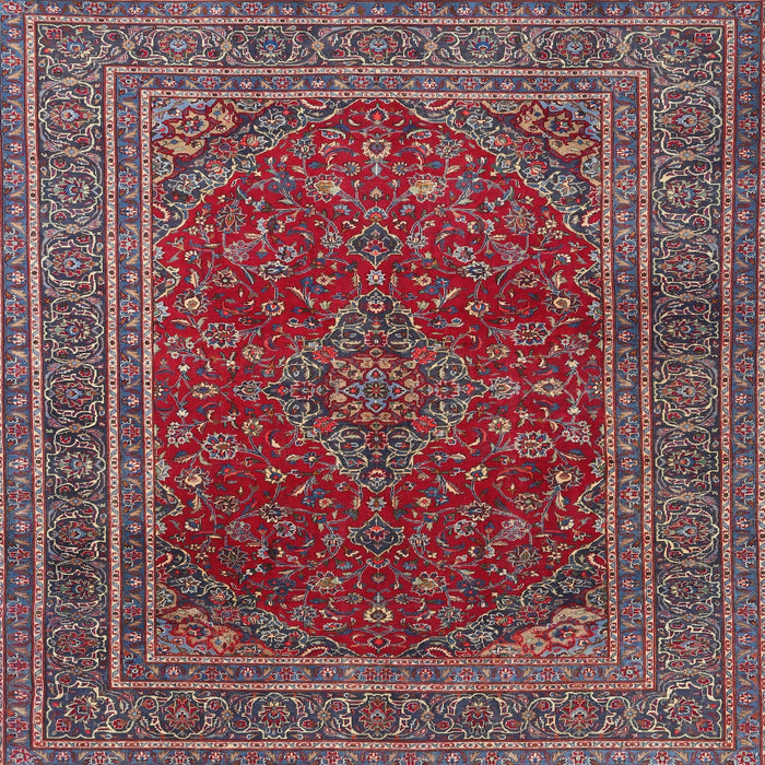 Square Traditional Rose Purple Medallion Rug, tr1156