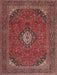 Traditional Orange Salmon Pink Medallion Rug, tr1158